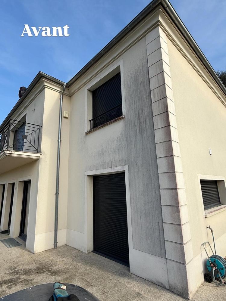 Façade en enduit avant nettoyage
